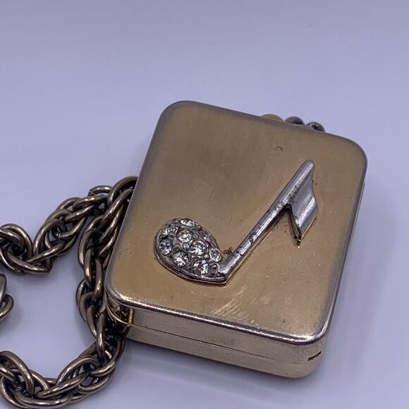 Beautiful Vintage Swiss Reuge Music Box Necklace/Charm Necklace with Music Note - Picture 7 of 9